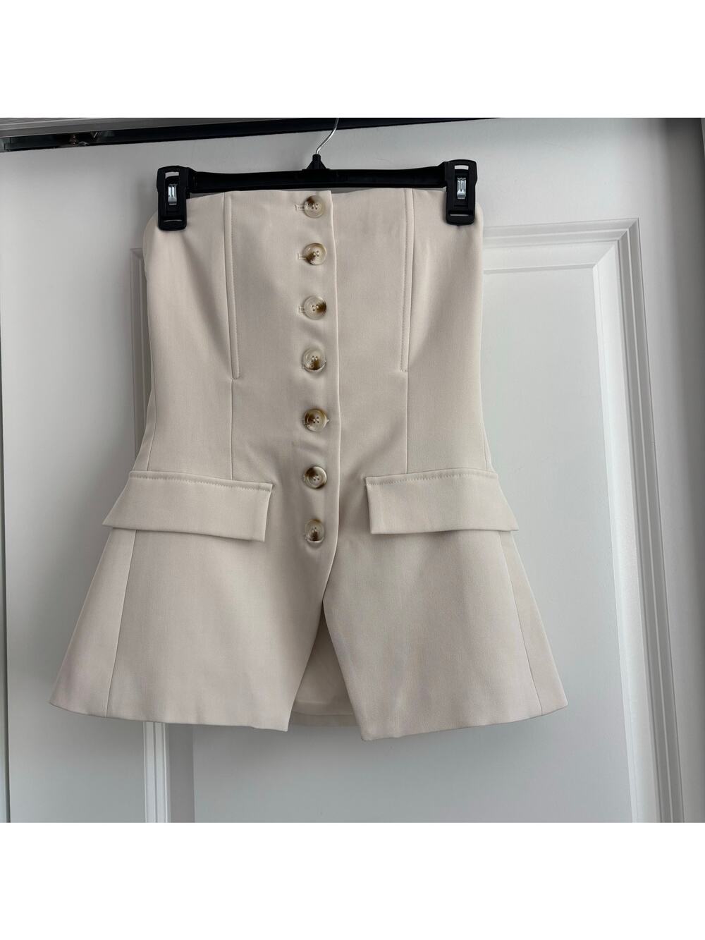 NWT Edit by Nine Cream Suit Strapless Tube Top XS Office Minimalist Corpcore